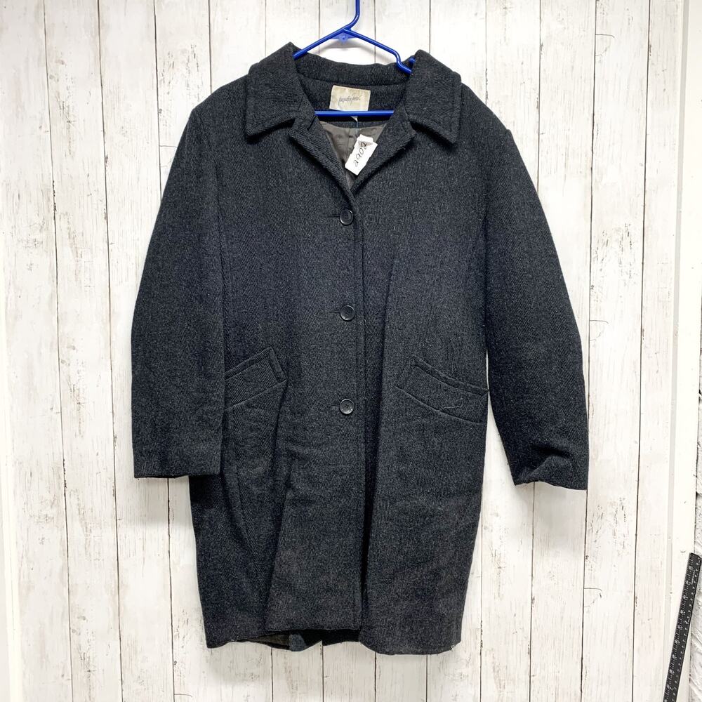 Vintage Jacqueline Ferrar Jacket‎ Women Size 12 Wool Blend Button Down Pea Coat